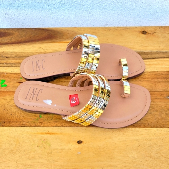 INC Jaylee Womens Embellished Toe Ring Slip-On Flat Sandals Size 6.5 - Picture 8 of 16